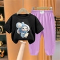 thumbnail image 2 of Odeerbi 2-12 Años Niño Niña Conjunto de Verano Camiseta de Manga Corta de Algodón Ice Silk Pantalón de Chándal Conjunto de Dos Piezas de Ropa Interior Estampada, 2 of 4