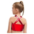 thumbnail image 4 of TSSOE 2-piece Sequins Jazz Hip Hop Dance Outfits for Girls Sleeveless Criss Cross Back Crop Top with Shorts Set Dancewear Red 6, 4 of 7