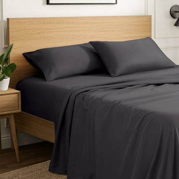 Ivy Union Microfiber Sheet Set - 4-Pieces - Breathable - Deep Pocket, King, Forged Iron Gray