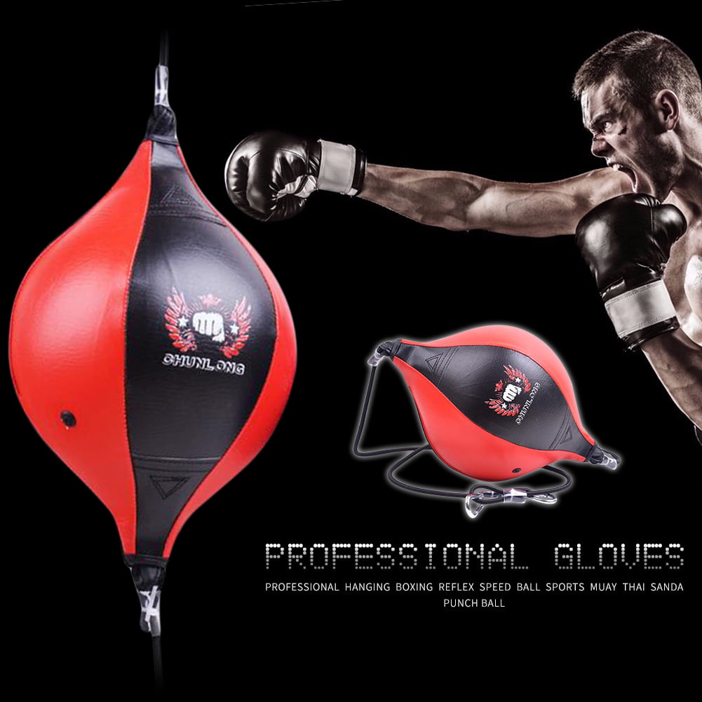 Double End Boxing Speed Ball Inflatable Muay Thai MMA Floor Ceiling Punching Bag 