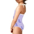 thumbnail image 4 of FOR U DESIGNS Soft Purple Sleeveless Swimsuit for Girls Cute Dinosaur Summer Beach Pool Swimwear Adjustable Strap Bathing Suit for Kids Teens 7-8, 4 of 6