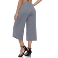 thumbnail image 4 of JJHGVB Capris Pants Cropped Pant Leg Knee Length Trouser Straight Lounge Trousers with Pockets Capris Pants for Women Flowy Pant Casual Straight pedal pushers for women High Waist Gray XL, 4 of 8