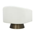 thumbnail image 4 of Tola 33 Inch Lounge Chair- Round Frame- White Boucle Fabric- Brass Base, 4 of 5