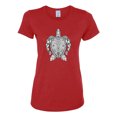 thumbnail image 2 of Black and White Mosaic Retro Mandala Turtle Animal Lover Womens Graphic T-Shirt, Red, Large, 2 of 4