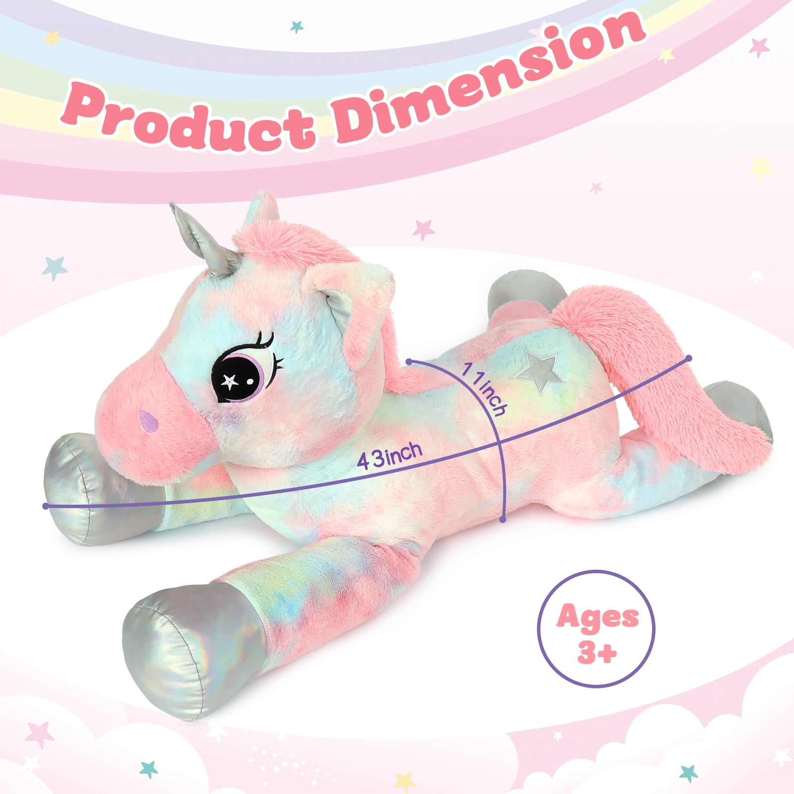 MaoGoLan 43'' Giant Unicorn Stuffed Animal Large Stuffed Unicorn Plush Toy