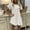 White, variant on Women 獨 Summer Ruffle Sleeve Round Neck Loose Fit Casual Swing Short Soild Dress with Pockets