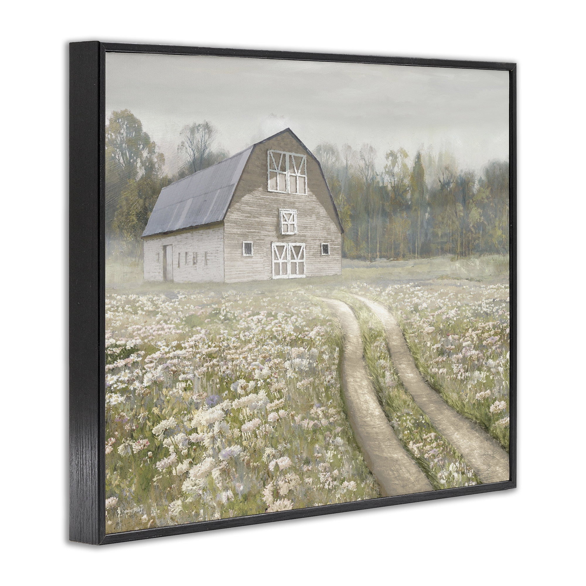 Stupell Industries Wildflower Delight Barn Black Framed Giclee Art, design by Amber Sterling