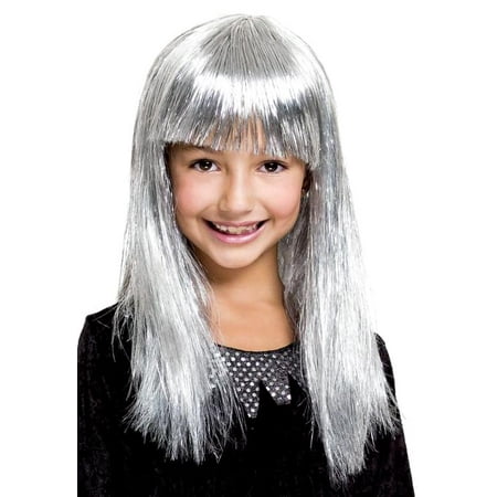 Glitzy Glamour Bob Silver Child Costume Wig One Size