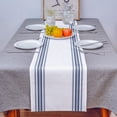 thumbnail image 2 of Abstract Geometric Blue Stripe, Table Runner White Backdrop Tablerunners 18 x 72 Inch, Table Decorations Tabletop Scarf for Summer Gathering Holiday Farmhouse Kitchen Dining Decor, 2 of 6