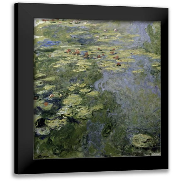 Monet, Claude 12x13 Black Modern Framed Museum Art Print Titled - Water Lilies - Nympheas II