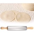 thumbnail image 3 of 1 stainless steel non stick rolling pin bread biscuit dough roll, 3 of 7