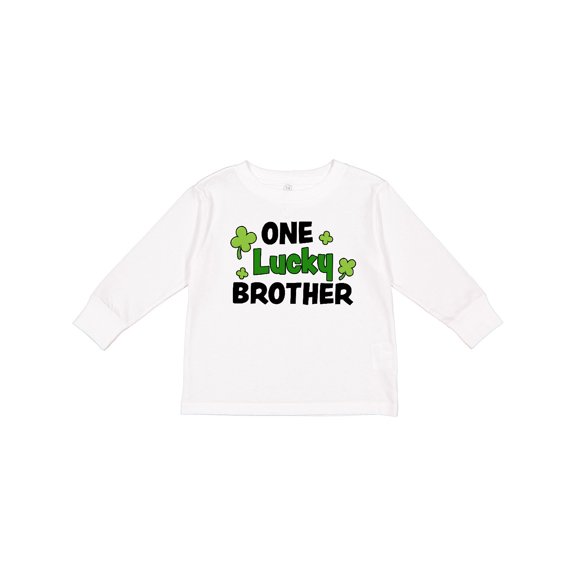 Inktastic One Lucky Brother with Shamrocks Boys Long Sleeve Toddler T-Shirt