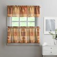thumbnail image 2 of Rod Pocket Kitchen Curtain Set 3-Piece, 27.5x36 Inch Valance & Tier Drapes, Polyester Pongee Cafe Curtains for Living Room, Bathroom, Farmhouse Rustic Country Window Treatments., 2 of 6