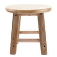 thumbnail image 1 of 1Pc Wood Small Low Stool Home Bathroom Anti-slip Round Stool (Wood Color), 1 of 6