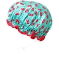 thumbnail image 3 of ORUYROP allydrew Réutilisables Chapeaux de Douche Imperméables pour Femmes pour Cheveux Longs, Cerises, 3 of 4