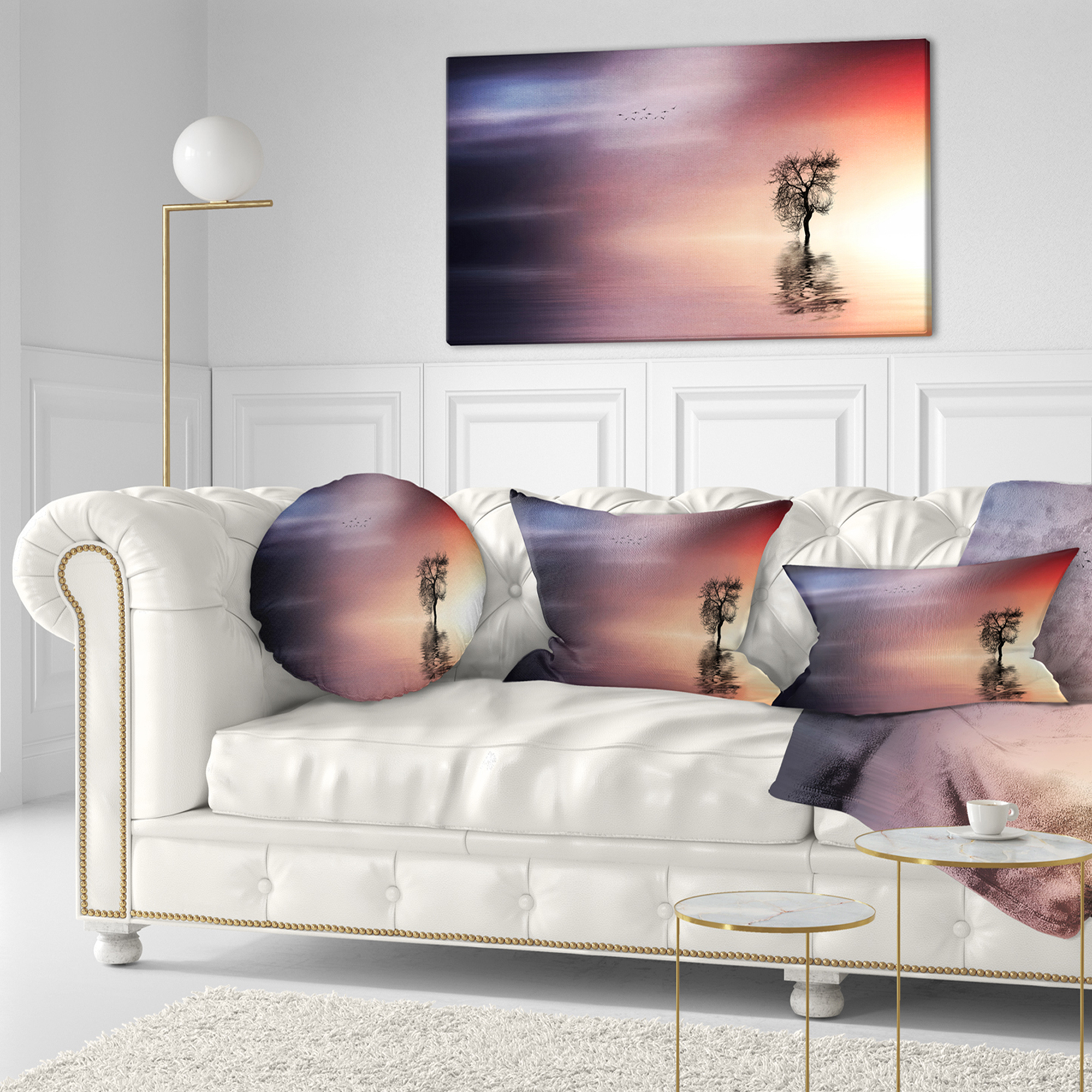 Designart 12" x 20" Red Polyester Throw Pillow