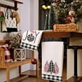 thumbnail image 3 of Christmas Kitchen Towels Set of 2,Black Buffalo Plaid Xmas Tree Dish Towels 18x26 Inch Drying Dishcloth,Farmhouse Home Decoration AD008, 3 of 6
