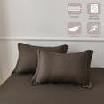 thumbnail image 5 of Jessy Home Bed Sheets Set 4 Piece Queen/Full Sheet Set Brown Gray Cotton Blend Fitted Sheet, Flat Sheet & 2 Pillowcases Bedding Set, 5 of 10