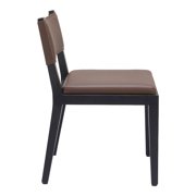 Roxas Dining Chair Brown Dining Chair, Modern Style, Plush and durable faux leather fabric, Poplar Wood, Indoor Dining