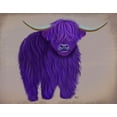 thumbnail image 2 of Fab Funky 18x15 White Modern Wood Framed Museum Art Print Titled - Highland Cow 5, Purple, Full, 2 of 4