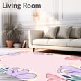 thumbnail image 2 of ODIKA 3'x5' Machine Washable Non-Slip Area Rug, Botanical Dreamscape with Watercolor Petal Motifs and Whimsical Flourishes High Traffic Rug with Pad, Pink, 527797, 2 of 8
