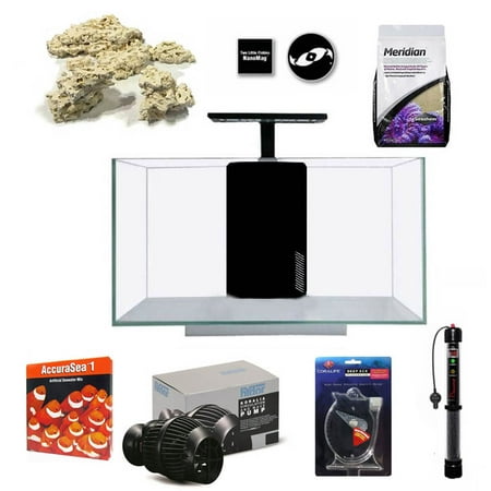 Jbj Lighting - JBJ Rimless Desktop 10 Gallon Flat Panel Aquarium w/ LED Light (RL-10-FP) SALTWATER PACKAGE