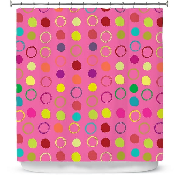 Shower Curtains 70" x 84" from DiaNoche Designs by Olive Smith - Circle Blunder III