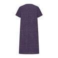 thumbnail image 4 of Sakmal Casual Dresses for Women Purple V-Neck Mid-Length Short Sleeve Flowy Polka Dot Lightweight Shift Dress, 4 of 5
