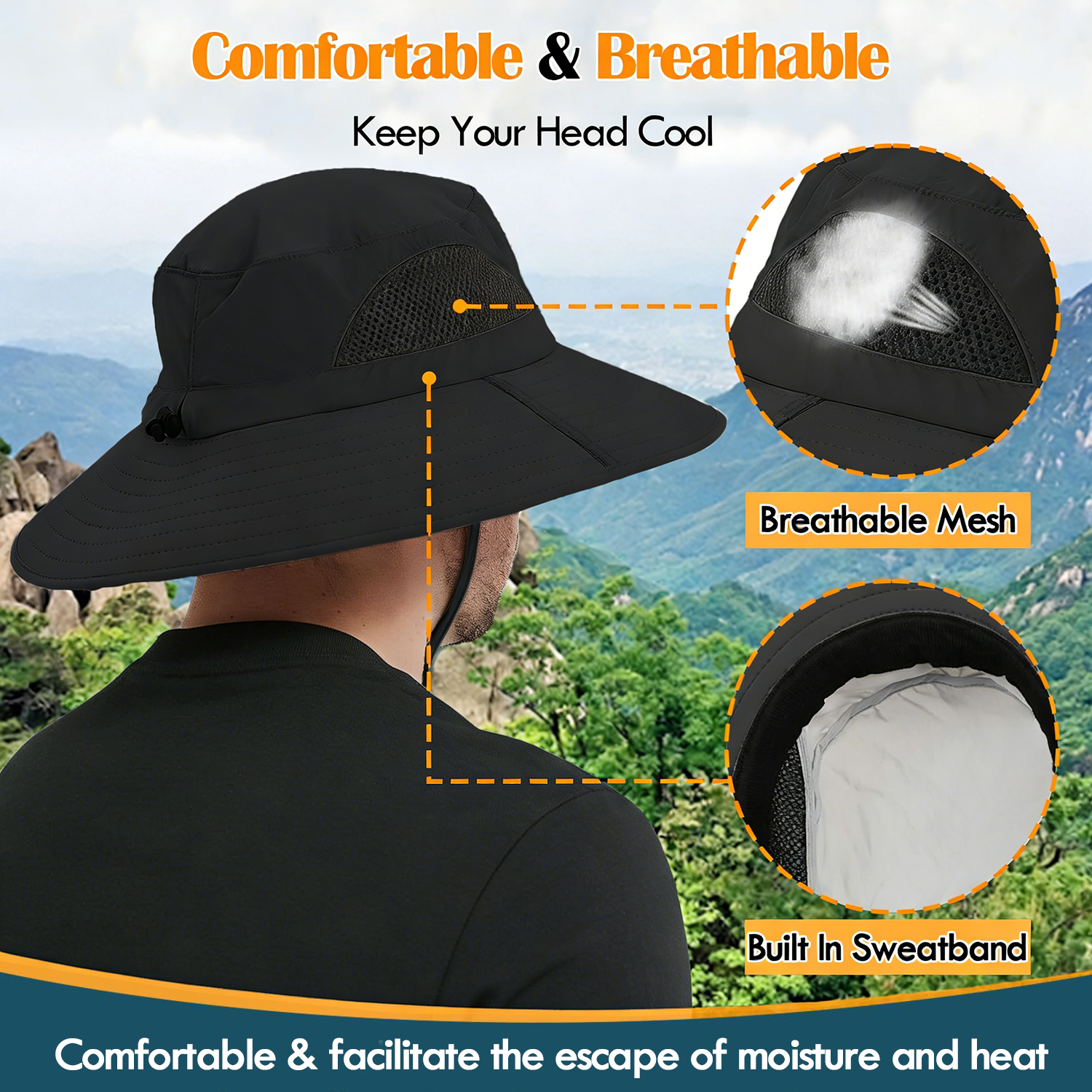 IC ICLOVER Waterproof UPF 50+ Bucket Hat photo 7