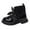 Black, variant on Otqutp Kids Soft Sole Shoes Girls Shoes Fashion Leather Boots Shoes Leather Short Boots Non Slip Breathable Boots
