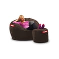 thumbnail image 1 of Puff Baggy 2 en 1 Cama Matrimonial con Taburete Chocolate 140 x 180 cm, 1 of 4
