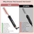 thumbnail image 6 of Hot Comb for Lace Front Wigs, Ceramic Electric Straightening Combs with 14 Temperature Settings & Auto Shut Off, Dual Voltage Travel Pressing Comb Set for Black Women Hair, 6 of 8