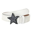 thumbnail image 5 of Segolike Ladies Waist Belt Rhinestone Buckle Fashion Skinny 1.1inch Width Decorative Belt Jeans Belt Women PU Leather Belt Pants Casual White, 5 of 8