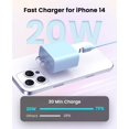 thumbnail image 2 of Cargador rápido para iPhone FEEL2NICE 12W, paquete de 2 con cables USB-C, 2 of 8