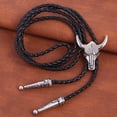 thumbnail image 4 of Lazos de oro para hombres American Cowboy Moda Bolo Ajustable Accesorios de ropa ajustable Etiqueta de estilo occidental Regalo ideal en bolsas Paquete Plata kenally  AP004546-04, 4 of 6