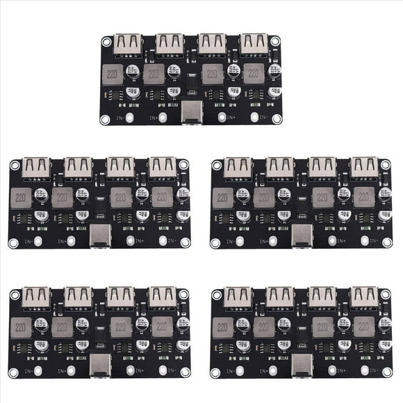 5X QC3.0 QC2.0 Placa de Cargador Rápido USB Puerto 4XUSB Convertidor DC-DC DC12V-30V A DC 3-12V Módulo de Circuito de Carga