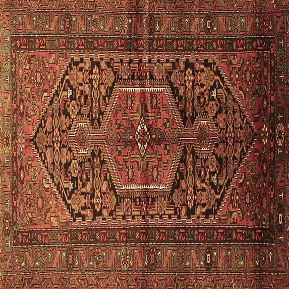 Ahgly Company Indoor Square Persian Brown Traditional Area Rugs, 6' Square