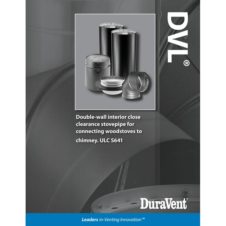 DuraVent DVL 6DVL-24 6 Inch Galvanized Steel Double Wall Stove Pipe, Black