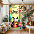 thumbnail image 6 of Cute Panda Birthday Theme Party Backdrop with Colorful Balloons and Gifts Banner Background for Photography Props Kids Celebration Event Decorations, 6 of 8