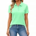 thumbnail image 3 of Hearthz Mint Green Women's Polo Shirts Short Sleeve Collared Uniform Womens Shirts Business Casual Golf Polo Shirts, 3 of 6