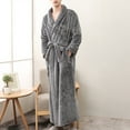thumbnail image 4 of JGTDBPO Robes Classic Unisex Premium Cotton Warm Night Gown Bathrobe Luxury Soft Thick And Fleece Plush Long Terry Cloth Household Sashes Pokets Loungewear Bathrobe Long Pajamas, 4 of 6