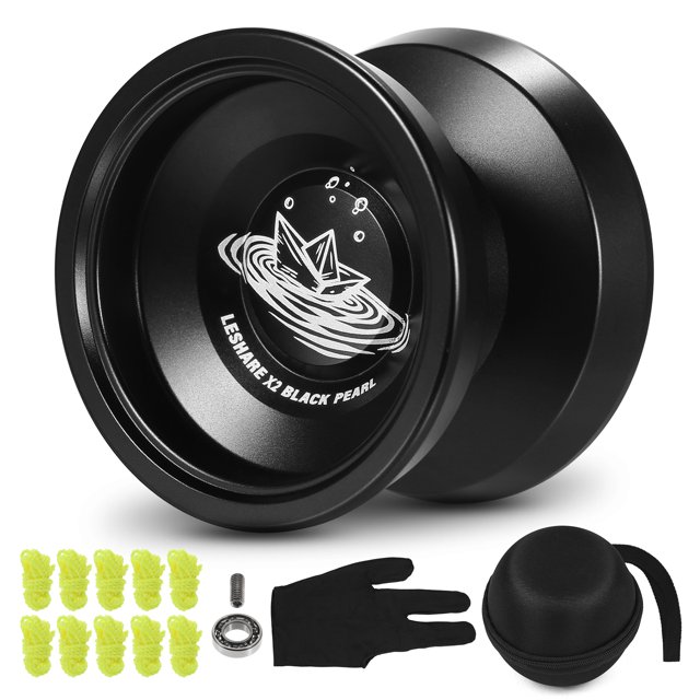 Balle Yoyo en Aluminium Cadeau Yoyo Compétitif avec Cordons de Roulement Gant et Étui de Rangement