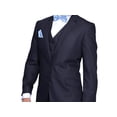 thumbnail image 3 of 3pc Navy Pinstripe Modern Fit Pleated Pants 2 Button Mens Suit Super 150's Extra Fine Italian Wool By Alberto Nardoni Brand Designer, 3 of 3