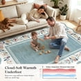 thumbnail image 5 of Lahome Washable 3'x5' Scalloped Area Rug, Blue Floral Boho Rugs for Living Room, Ultra-Thin Soft Non-Slip Low-Pile Stain Resistant Carpet for Bedroom Dining Room Office, Blue, 5 of 11