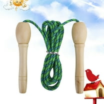 OUNONA Wood Handle Jump Rope for Exercise and Fun Suitable for Kids Adults with Cotton Rope 2pcs