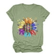 thumbnail image 4 of CHOK Blouse à Manches Courtes pour Femmes, T-Shirt à Manches Courtes Imprimé, Haut Décontracté de Plage, 4 of 5