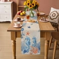 thumbnail image 2 of Blue Red Seahorse Coastal Table Runner 48 Inches, Farmhouse Beach Coral Nautical Bed Runner Dresser Scarves Tabletop for Indoor Outdoor Parties/Ceremony/Banquet, 13" x 48", 2 of 9
