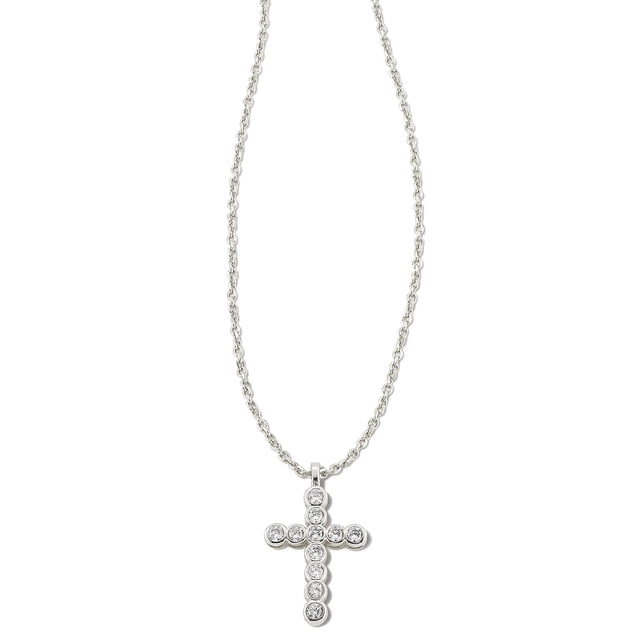 Collar Kendra Scott con Colgante de Cruz de Cristal en Rodio
