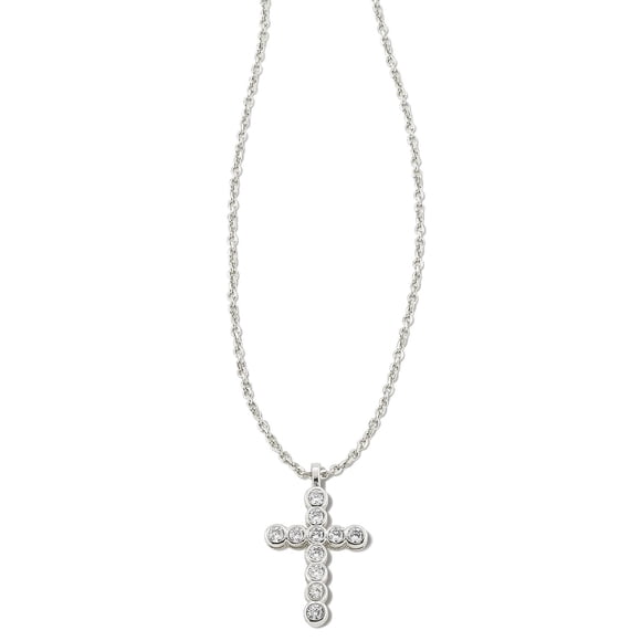 Collar Kendra Scott con Colgante de Cruz de Cristal en Rodio