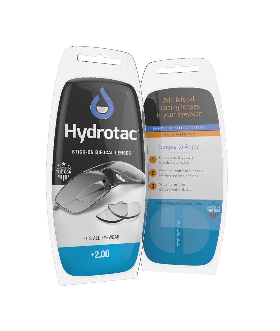 Hydrotac Stickon Bifocal Lenses, 2.00